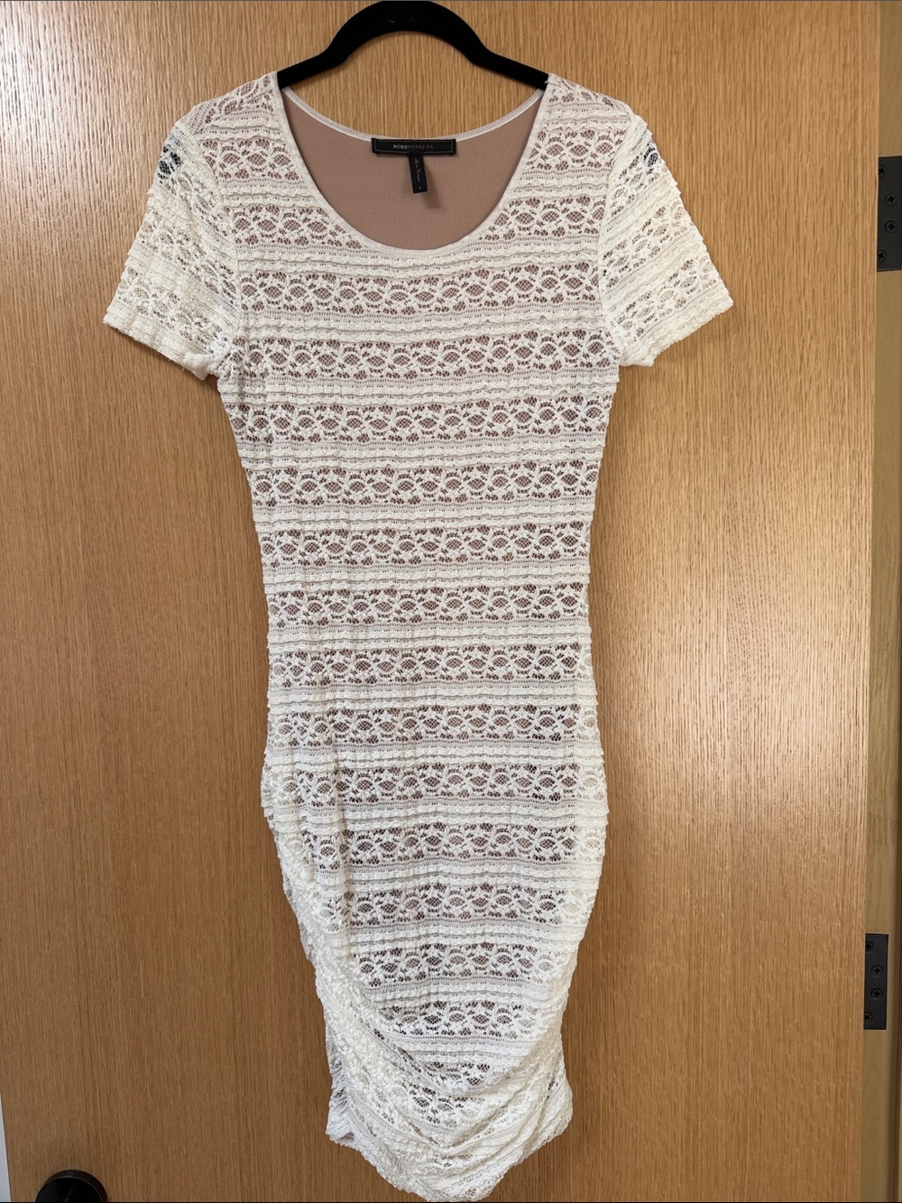 BCBGMaxAzria Cream Lace Midi Dress